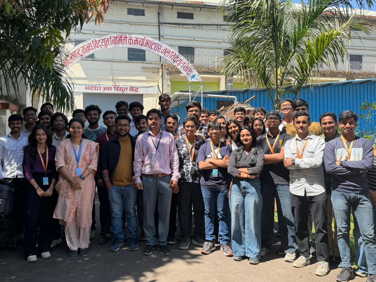 FY BTech Mechanical Engineering students from the School of Engineering, Management and Research (SoEMR), DYPIU, visited  Bhor Hydroelectric Power Plant.