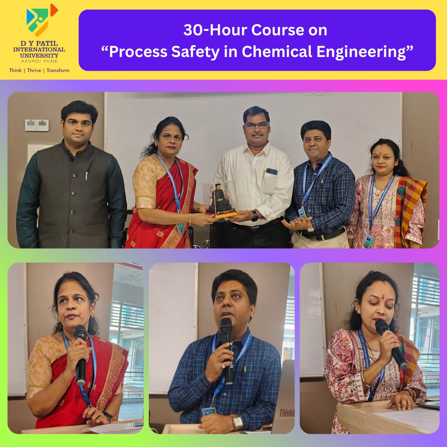 30-Hour Certificate Program on “Process Safety in Chemical Industry for FY and SY Chemical Engineering students