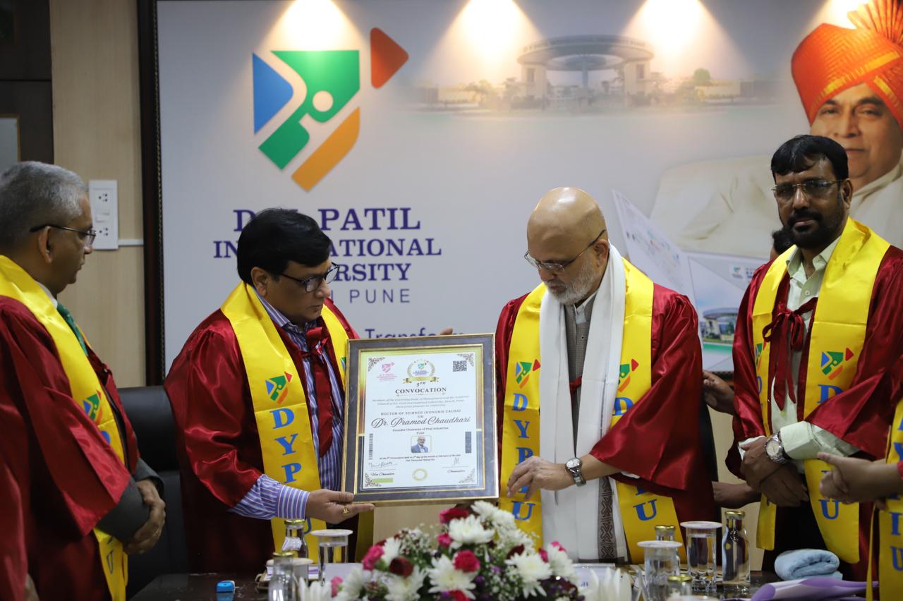 Dr. Pramod Chaudhari Conferred Honorary Doctorate by DYPIU