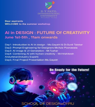 Summer School – Workshop – AI in Design: Future of Creativity.