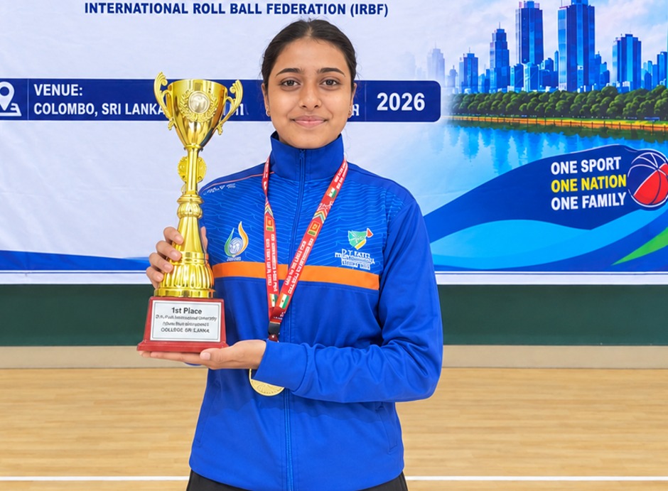 DYPIU Student Rukhsar Shaikh Leads India to Gold at India vs Sri Lanka Open Roll Ball Championship 2026 - Photo 2