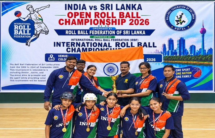 DYPIU Student Rukhsar Shaikh Leads India to Gold at India vs Sri Lanka Open Roll Ball Championship 2026